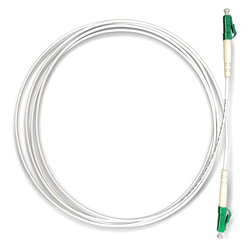 Fiberoptec – LWL Glasfaserkabel Patchkabel LC/APC auf LC/APC | OS2 Singlemode E9/125µm G657A2 Simplex | 3D-getestetes Lichtwellenleiter Kabel (weiß, 20m)