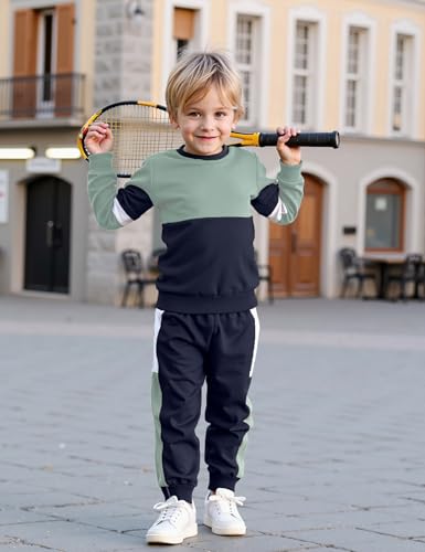 Image of Toddler Boy Clothes Long Sleeve Hoodie Sweatsuits Tops and Pants 2Pcs Boys Fall Winter Outfits Set