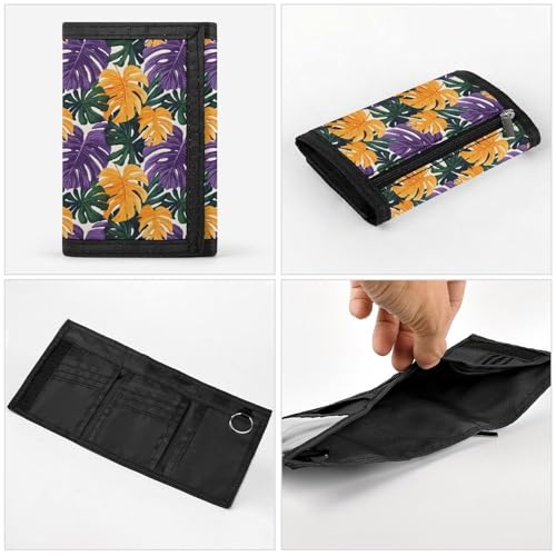 Colorful Tropical Plants (C) Print Wallet for Men, 8 Credit Card Holder Slim Minimalist Front Pocket Small Mens Bifold Wallets4