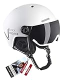 Black Crevice Skihelm KAPRUN mit Visier, weiß Carbon matt/schwarz, M/L (58-61)…