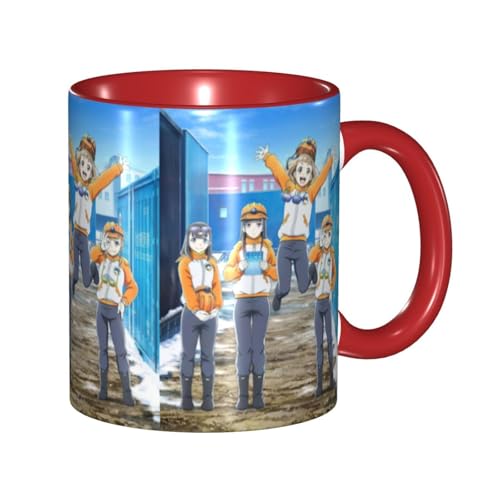 宇宙よりも遠い場所 セラミックマグカップ 食器 大容量コーヒーカップ 330ml 耐熱 おしゃれなマグカップ オフィスホーム用 プレゼントに最適 再利用可能 ギフト 男女兼用 Red