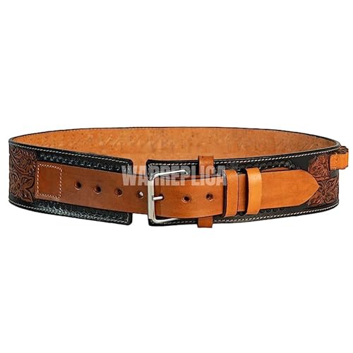 warreplica Full Grain Buff Leather 45 Colt Cartridge Belt Cowboy Belt for .44/45 Ammo Belt Heavy Leather Belts for Men2
