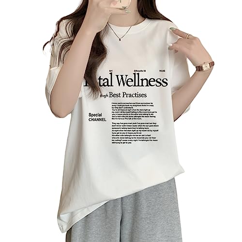 [xppe] tシャツ レディース 英字プリント 半袖 クルーネック カットソー トップス ロゴ ゆったり ルーズシルエット おしゃれ 通勤 夏 夏服 - xppe - 商品画像