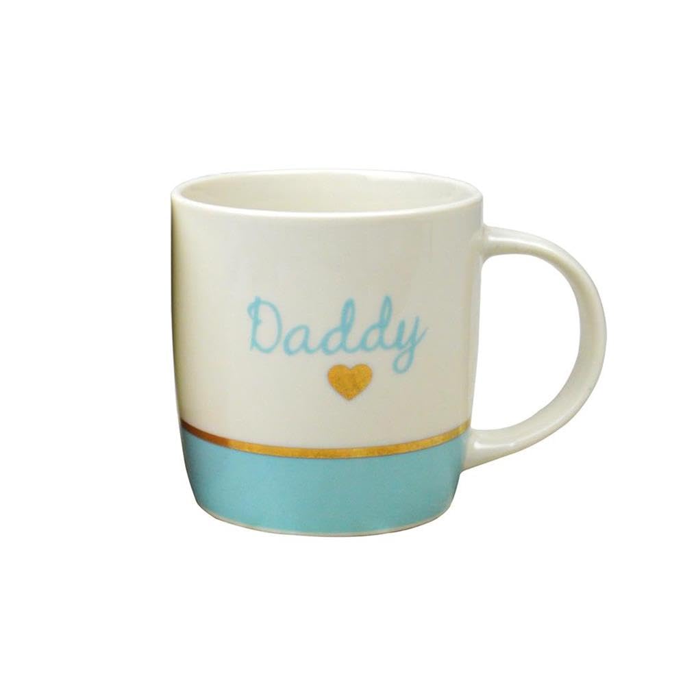 YöL Daddy Coffee Mug Blue Gold Baby Gift New Parents Fathers Day Birthday Baby Shower