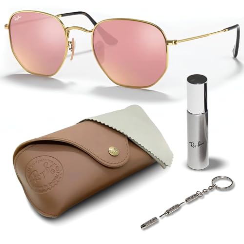 Image of Ray-Ban RB3548N HEXAGONAL FLAT LENSES Square-Round Shape Sunglasses for Men & Women with Official Eyewear Kit