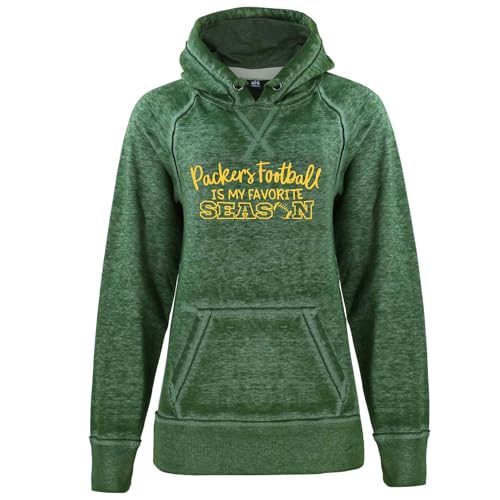 Packers Hoodie Football is my Favorite Season Hoodie Unisex Adult Mens Womens Soft Lightweight Burnout Hooded Sweatshirt, Green Yellow Gold Sparkly Matte (XL, Yellow Gold-Matte)