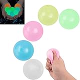 Sunshine smile 5 Piezas Bola para Aliviar el Estrés,Juguetes para Aliviar El estrés,Juguete para Niños de Descompresión,Pelota Pegajosa,Juguete Antiestrés de Bola Blanda (5)