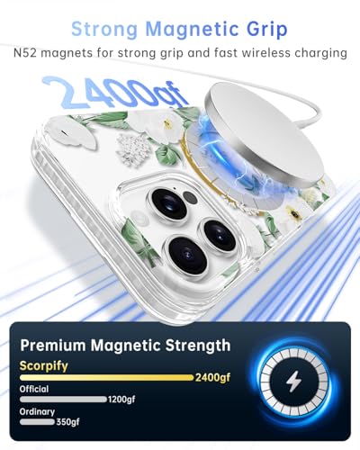 Coque iPhone 16 Pro MagSafe transparente à roses blanches, l'accessoire chic pour vos soirées - 4