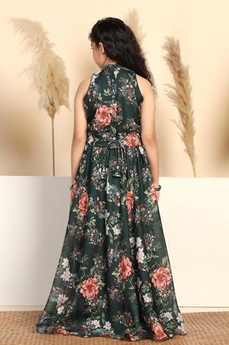 Image of Fashion Dream Girl's Organza Readymade Tabby Lehenga Choli |Lehenga |Traditional Lehenga Choli