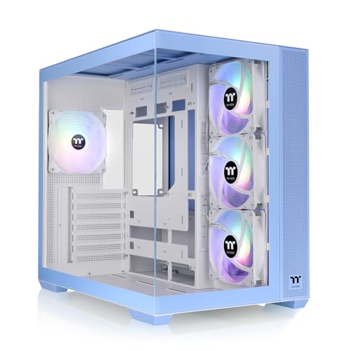 Image of Thermaltake View 380 TG ARGB Hydrangea Blue ATX Case; 4x120mm ARGB Fans Included; Supports Hidden-Connector Motherboard; Front & Side Dual Tempered Glass Panel; CA-1Z2-00MFWN-0AZ3 Year Warranty