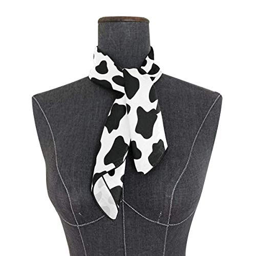 Bardic Square Head Scarf for Women Black White Cow Print Hair Scarf Lightweight Silk Like Women Fashion Scarves Neckerchief Hair Wrap Neck Scarf 23.6''x23.6''3