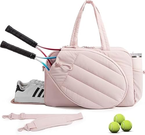 FIENZA Tennis Sporttasche für Damen, Tennistasche für 2 Schläger mit Schuhfach und Nassfach, Sport-Reisetasche für Laptops bis 15,6 Zoll (Rosa) FIENZA Tennis Sporttasche für Damen, Tennistasche für 2 Schläger mit Schuhfach und Nassfach, Sport-Reisetasche für Laptops bis 15,6 Zoll (Rosa)
