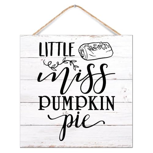 Panneau en bois inspirant Little Miss Pumpkin Pie pour decoration murale salon chalet 30x30 cm - 2