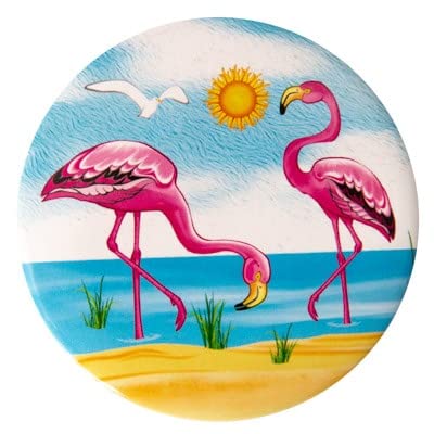 Globe ImportsRound Button Flamingo Magnet, 3-inch Width