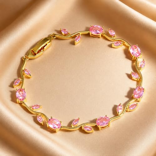 Image of Shining Diva Fashion Tulip Bracelet for Women, Floral Crystal, Anti Tarnish Jewellery Stylish Bracelet Gifts for Girls