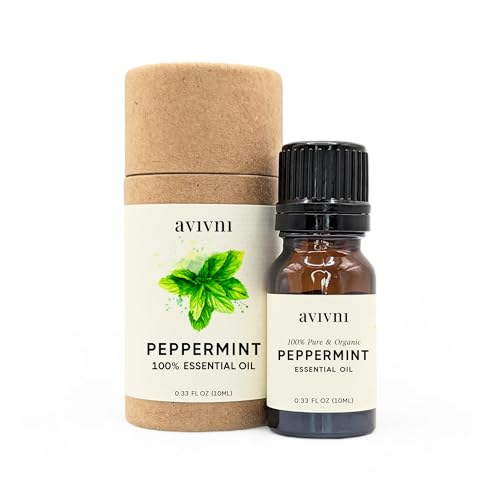 Avivni Peppermint Essential Oil - 100% Pure & Natural, Organic, Undiluted for Aromatherapy, Skin,...
