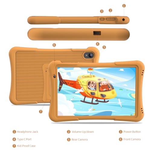 PRITOM 10'' Kids Tablet Android, 32GB,Parental Control, Tablet for 3+,Orang by PRITOM - Used condition - Image 7