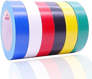 Maveek 6 Pack Mixed Colour Electrical Insulation Tape Adhesive Gaffer Tape
