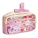 Kawaii Cute Clear Pencil Case with Free Stickers Pen Pouch Spacious Multiple Compartments (Pink)