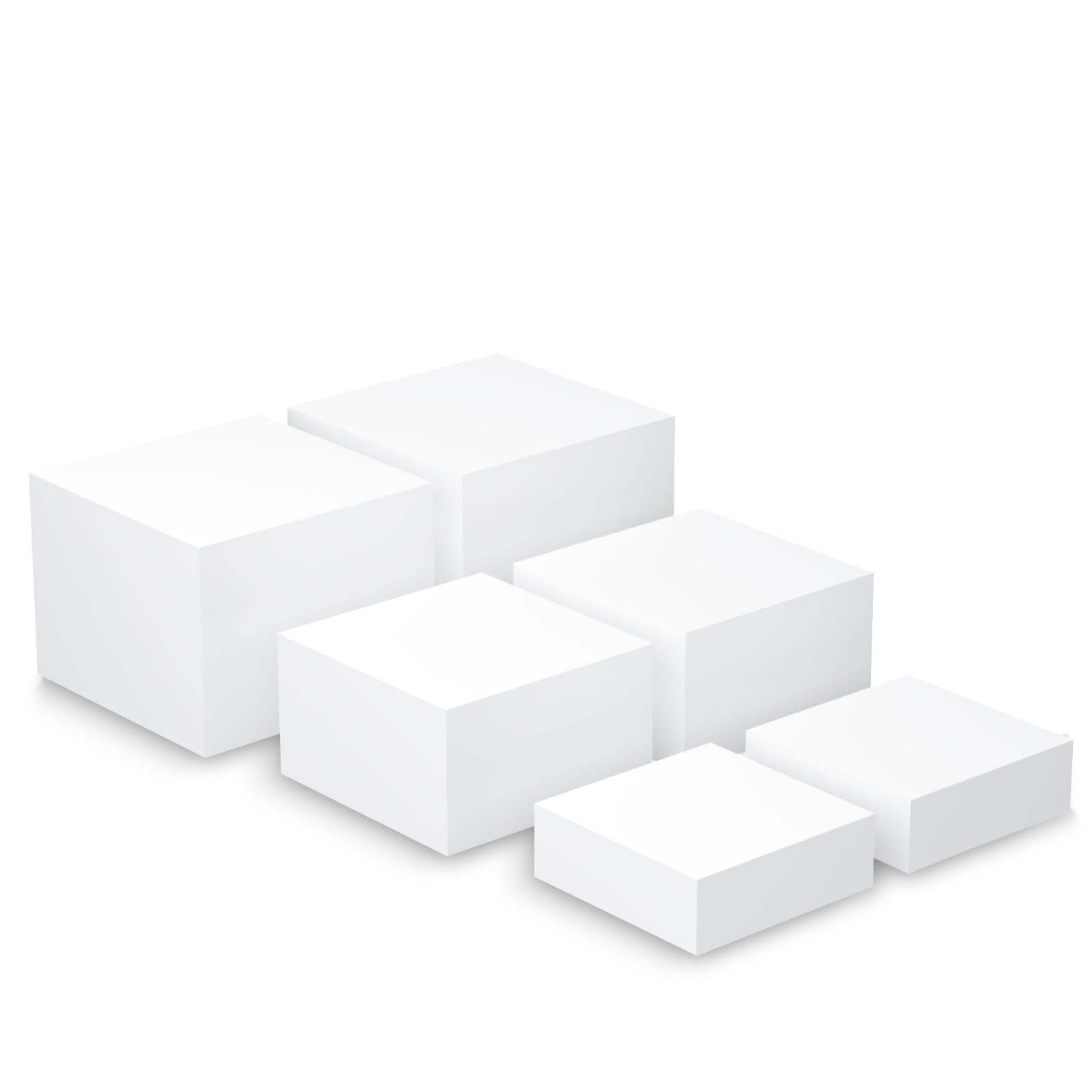 Photo 1 of 6PCS Buffet Risers, Acrylic Cube Nesting Table Risers Display Stand Set with Hollow Bottoms, 6''x7''x8'' Food Display Risers for Buffet Catering Cake Dessert Collectibles Jewelry Figures Party (6,7,8)" x2Set