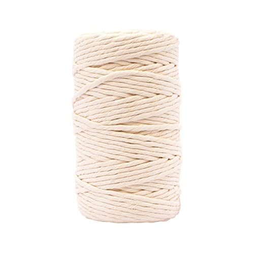 Vaessen Creative Corde Macramé - Naturel - 5 mm x 100 m - 100% Coton - Beige - Fil pour Bracelets Brésiliens, Suspension pour Plantes, Crochet, Rideaux, Attrape-Rêve...