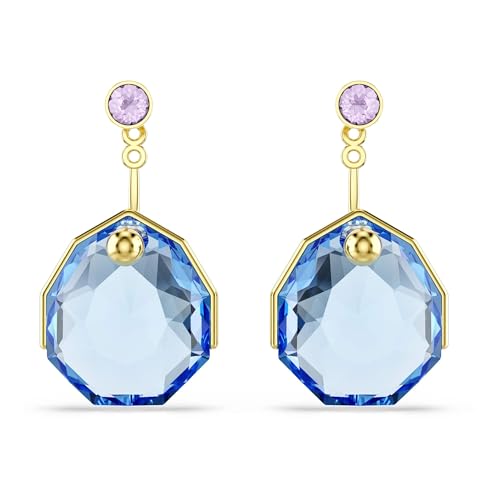 Swarovski Gema Ohrring-Jackets Blau Goldlegierungsschicht