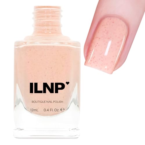 Image of ILNP Cottontail - Soft Apricot Speckled Nail Polish, 7-Free, Non-Toxic, Vegan, Cruelty Free, 12ml