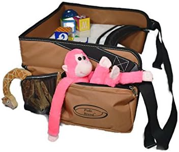 Sale! Kids Travel Tray, Lap Tray, Play Tray, Snack Tray, Activity Tray, with Mesh Storage, Plastic Writing Surface with Markers, for Car Seat, Stroller and Plane Fude Brand (Brown)