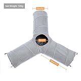PAWZ Road schön Faltbar Katzentunnel Katzenspielzeug mit Ball Rascheltunnel für Katzen Welphln Kaninchenoder Kleintiere Grau