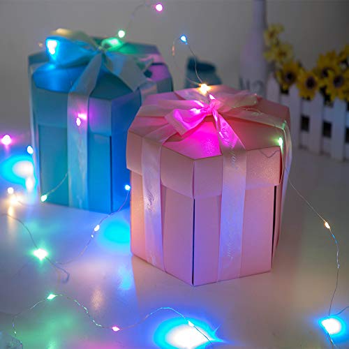 Creative Explosion Box -Gift Box Scrapbook DIY Photo Album Box for Birthday Anniversary Valentine Day Wedding(Upgrade Version) Pink.