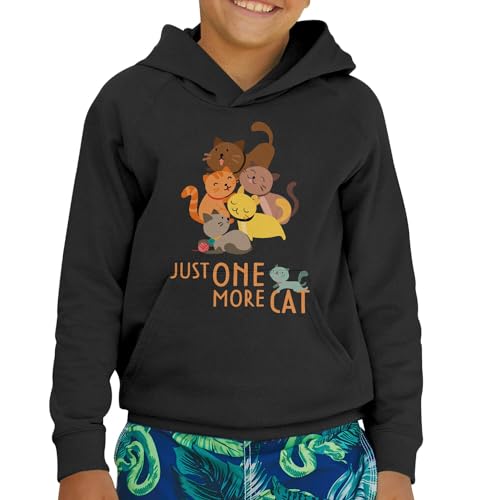 Sweat enfant Just One More Cat avec illustration haute définition