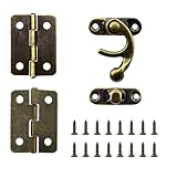 estone italiano La confezione include: 40 mini cerniere in ottone antico, 20 set di fibbie a gancio destro antico e 240 viti di ricambio abbinate da 7,8 mm.