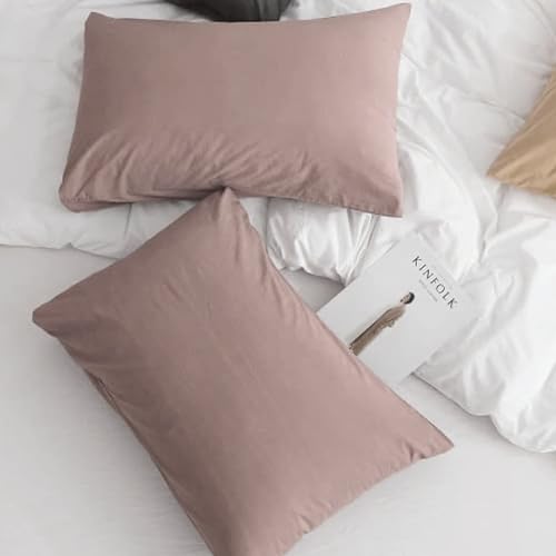 Image of Soft Pillow Covers 18 x 28 Inches - 100% Egyptian Cotton 400 Thread Count Set of 2 Pillow Cover Set Envelope Closure Hotel Quality Pillowcase - Rose Gold