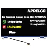 HPDELGB Replacement for Samsung Galaxy Book Flex NP950QCG NP950QCG-K01US NP950QCG-K03US NP950QCG-K01HK / K01DE / K01CA / X01DE LCD Touch Screen Digitizer Assembly 15.6" 1920x1080 FHD Colour Blue
