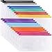 EOOUT 24pcs Poly Zip Envelope File Bag Bill Bag Pencil Case, 9 x 4.7 Inches, 10Color Zippers, for A6 Size Files