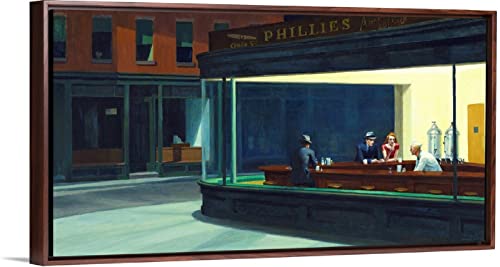 SYSMYXGS Malen nach Zahlen, DIY Handgemalt Ölgemälde für Erwachsene Kinder AnfängerVorgedruckt Leinwand-Ölgemälde Geschenk Home Haus Dekor — Nachtschwärmer 1942 Von Edward Hopper Cover