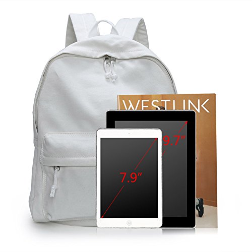 Image of Zicac Canvas Backpack, Classic Basic Daypack, Lightweight Casual Travel Daypack Satchel Backpack Unisex
