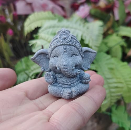 Estatua pequeña de elefante de arenisca para decoración miniatura 2