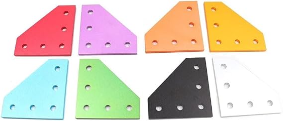 Printer Accessories Joining Plate Colorful 5 Holes for Openbuilds CNC V-Slot 2020 2040 Aluminum Extrusion Profiles for 3D Printer Prusa i3 Mk3 Bear (Color : Gold) (Color : Purple)