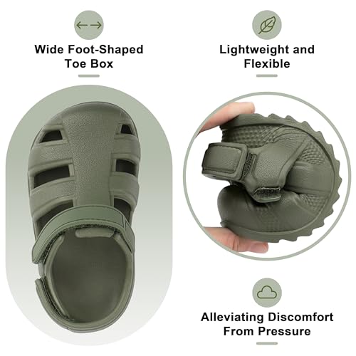 Image of ChayChax Toddler Classic Fisherman Sandals Boys Girls Closed Toe Water Pool Beach Sandal Naturally Splay