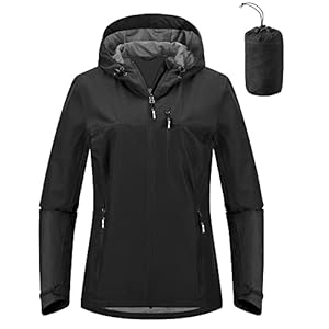 Outdoor Ventures Packable Rain Jacket Women Lightweight Waterproof Raincoat with Hood Cycling Bike Jacket