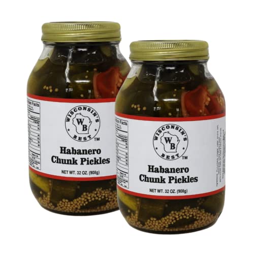 Wisconsin's Best - Habanero Chunk Pickles 32 onzas (paquete de 2)