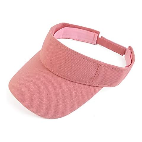Melesh Plain Men Women Sport Headband Sun Visor Adjustable Athletic Sportswear Runing Outdoor Hat Cap, Pink, One Size Cover