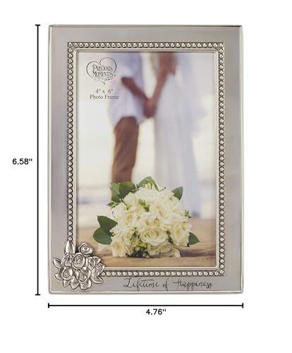 Precious Moments Lifetime Of Happiness Bride & Groom 4 x 6 Zinc Alloy Photo Frame 182409