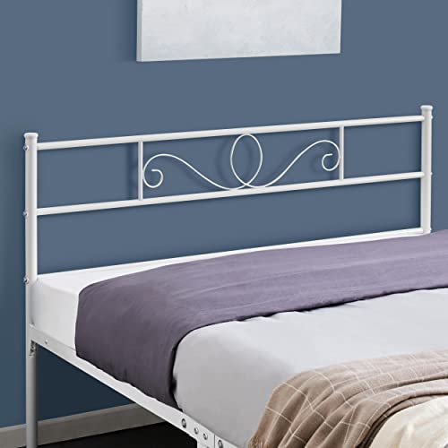Yaheetech Bettrahmen Metallbett Bettgestell aus Metall, Doppelbett für 140 x 200 cm Matratze, Gästebett für kleine Räume, Weiß – Ansicht 3