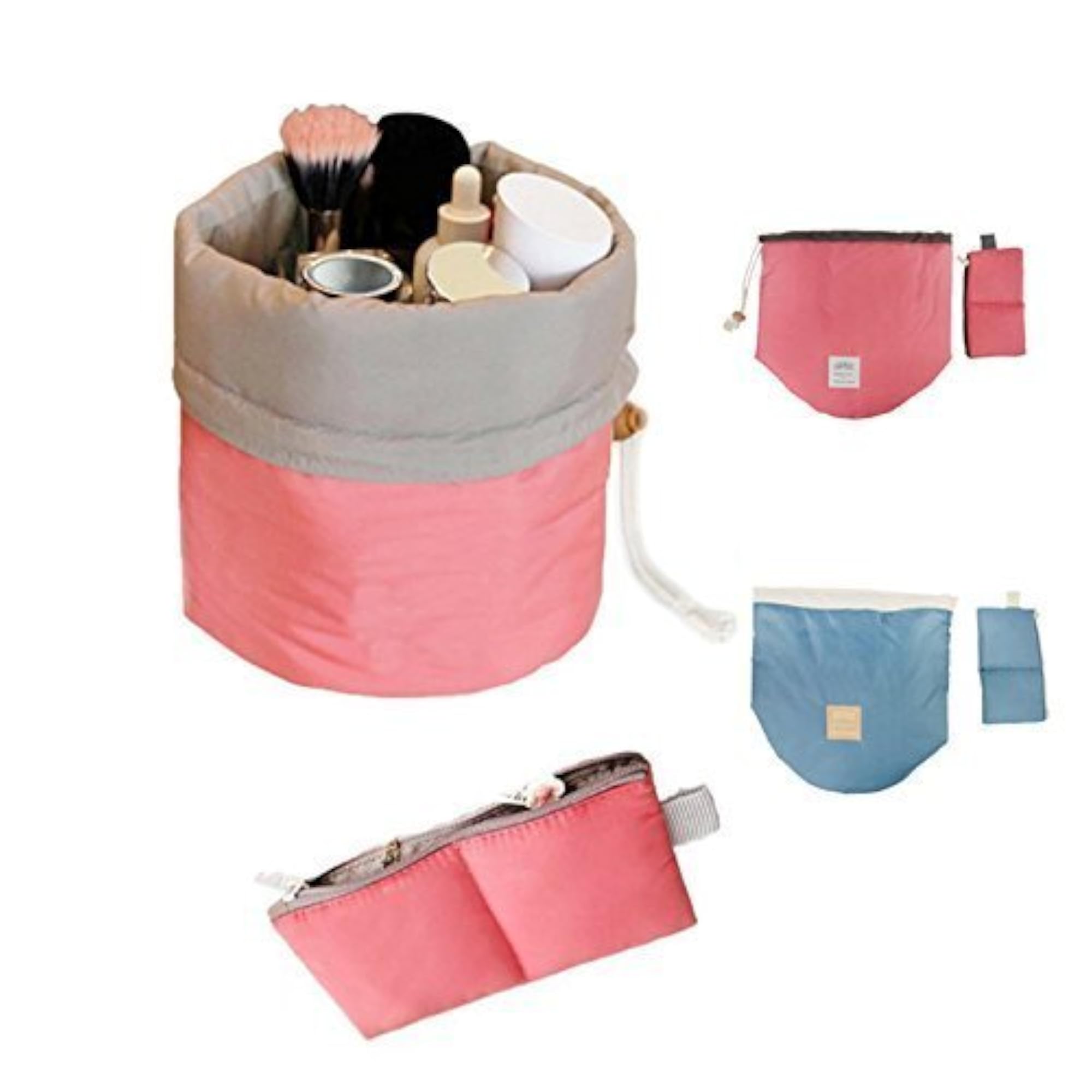 Round Jewelry Pouch Box, Travel Cosmetic Organizer
