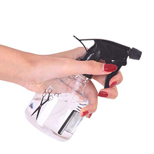 250ML Reusable Empty Spray Bottle, Transparent Plastic Trigger Squirt Bottle, Fine Mist Spray Bottle for Cleaning Gardening Plant Hair Salon (Clear)