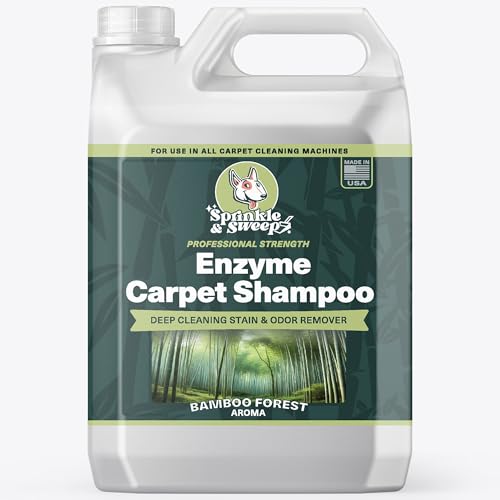 Sprinkle & Sweep: Enzyme Carpet Shampoo - 64oz, Deep Cleaning Pet Stain & Odor Remover, Dog & Cat Mess-Urine-Accident Solution, All Machine Compatible