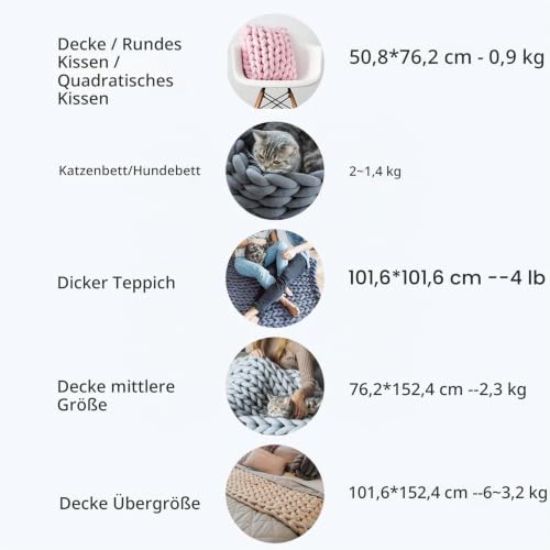 Fegat Armstricken XXL Wolle 500g Lichtgrün – Bild 4