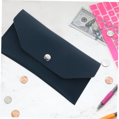 FRCOLOR Portable PU Leather Business Card Holder Wallet Large Capacity Envelope Style Travel Wallet for Women Office Card Organizer with Soft Wear Resistant Texture Suitable for Bills4